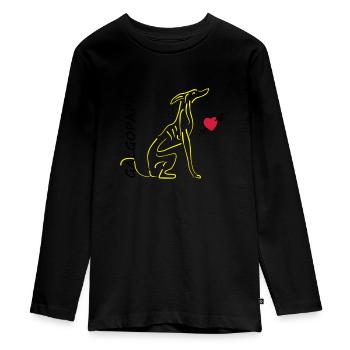 Galgopapa - Teenager Premium Organic Long Sleeve Shirt - black - Front - AI Model Kid Female (0cm)