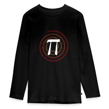 Pi dans un cercle rouge - T-shirt manches longues Premium Ado - noir - Devant - AI Model Kid Female (0cm)