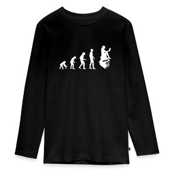 READ EVOLUTION T-SHIRT. - Teenager Premium Organic Long Sleeve Shirt - black - Front - AI Model Kid Female (0cm)