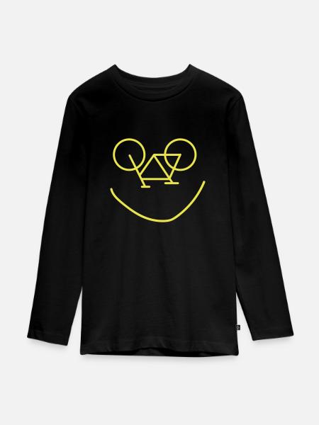 smile fahrrad - Teenager Premium Bio Langarmshirt - Schwarz