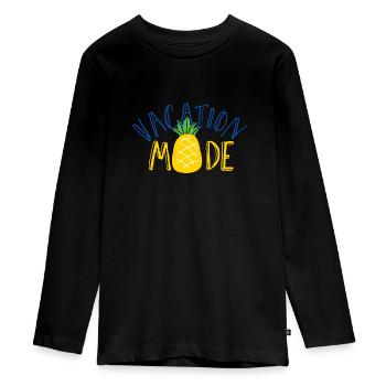 Vacation Mode - Teenager Premium Organic Long Sleeve Shirt - black - Front - AI Model Kid Female (0cm)