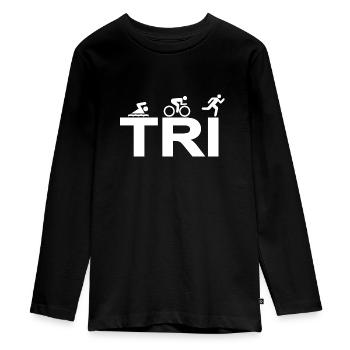 triathlon - Teenager Premium Bio Langarmshirt - Schwarz - Vorne - AI Model Kid Female (0cm)