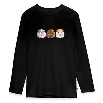 Drei kleine süße Meerschweinchen - Teenager Premium Bio Langarmshirt - Schwarz - Vorne - AI Model Kid Female (0cm)