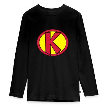 Super, Superheld, Superheldin, Hero, K - Teenager Premium Bio Langarmshirt - Schwarz - Vorne - AI Model Kid Female (0cm)