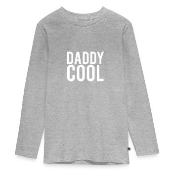 Papa Cool en blanc - T-shirt manches longues Premium Ado - gris chiné - Devant