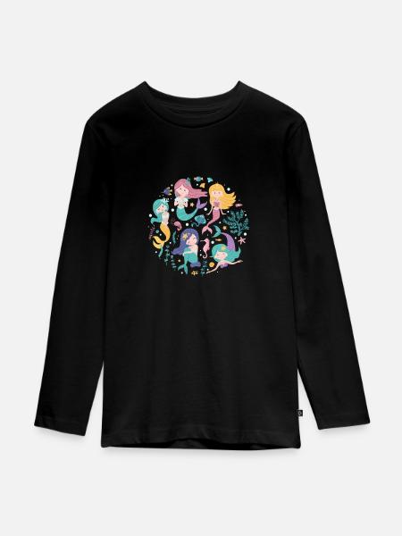 Sweet mermaids - Teenager Premium Organic Long Sleeve Shirt - black