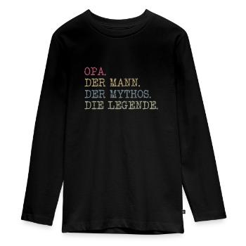 OPA - Teenager Premium Bio Langarmshirt - Schwarz - Vorne - AI Model Kid Female (0cm)