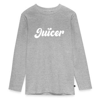 juicer wite - Teenager Premium Organic Long Sleeve Shirt - heather grey - Front