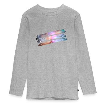 Cosmic Paint - Teenager Premium Organic Long Sleeve Shirt - heather grey - Front