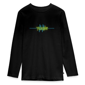 Techno - musique - T-shirt manches longues Premium Ado - noir - Devant - AI Model Kid Female (0cm)