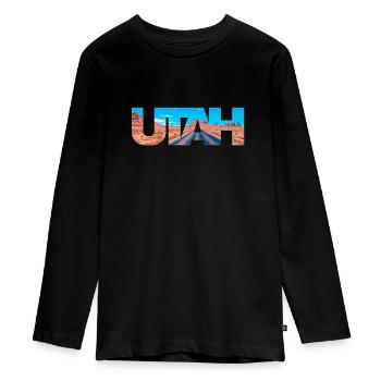 Utah - T-shirt manches longues Premium Ado - noir - Devant - AI Model Kid Female (0cm)