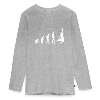 Basketball Evolution | Basket-ball - T-shirt manches longues Premium Ado - gris chiné - Devant