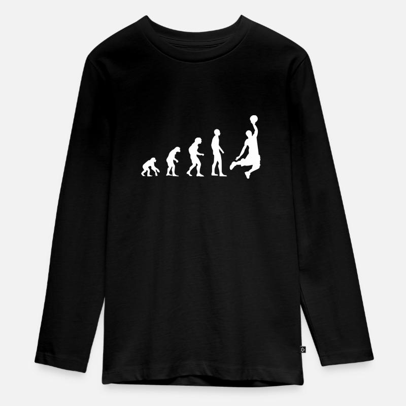 Basketball Evolution | Basketball - Teenager Premium Bio Langarmshirt - Schwarz