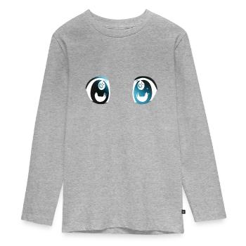 Sparkly anime eyes - Teenager Premium Organic Long Sleeve Shirt - heather grey - Front