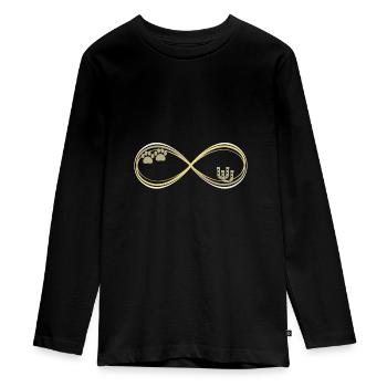 Pferd Hund Schäferhund Islandpferde Geschenk - Teenager Premium Bio Langarmshirt - Schwarz - Vorne - AI Model Kid Female (0cm)