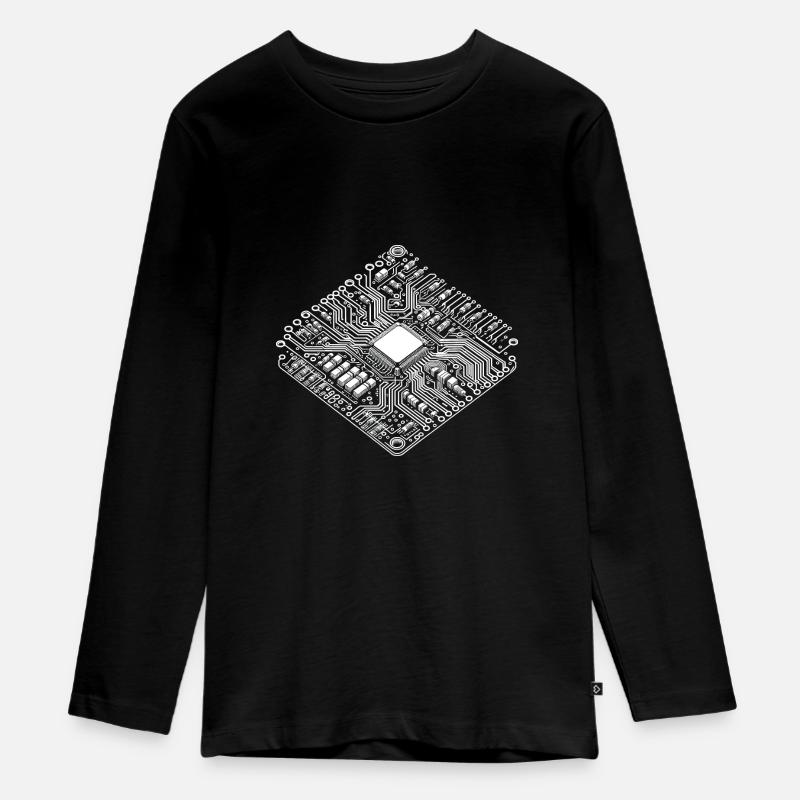 Anatomical CPU & PCB - Cool Computer Scientists - Teenager Premium Organic Long Sleeve Shirt - black