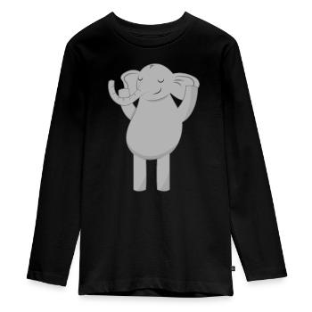 Elefant Elefanten - Teenager Premium Bio Langarmshirt - Schwarz - Vorne - AI Model Kid Female (0cm)