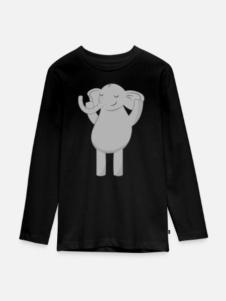 Elefant Elefanten - Teenager Premium Bio Langarmshirt - Schwarz