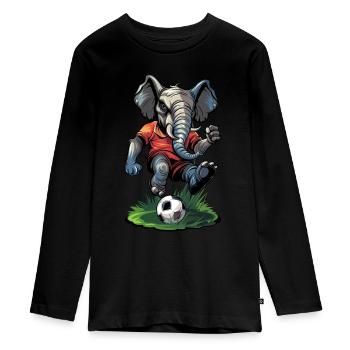 Football Joueur De Football Éléphant Meilleure Vente Football - T-shirt manches longues Premium Ado - noir - Devant - AI Model Kid Female (0cm)