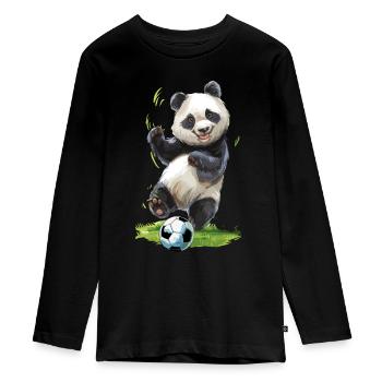 Fußball Panda Ballon de football Soccer Calcio - T-shirt manches longues Premium Ado - noir - Devant - AI Model Kid Female (0cm)
