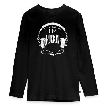Rocker Rock Music Fan Saying Idée Cadeau - T-shirt manches longues Premium Ado - noir - Devant - AI Model Kid Female (0cm)