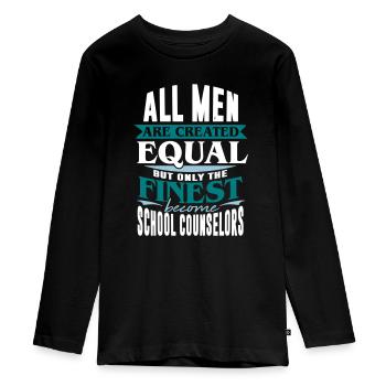 School counselor enrollment student teacher - Teenager Premium Organic Long Sleeve Shirt - black - Front - AI Model Kid Female (0cm)