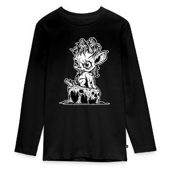 Mignon bébé licorne zombie - T-shirt manches longues Premium Ado - noir - Devant - AI Model Kid Female (0cm)