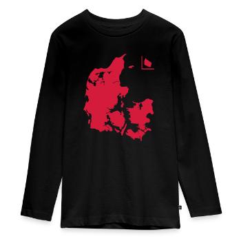 Dänemark, Danmark - Teenager Premium Bio Langarmshirt - Schwarz - Vorne - AI Model Kid Female (0cm)