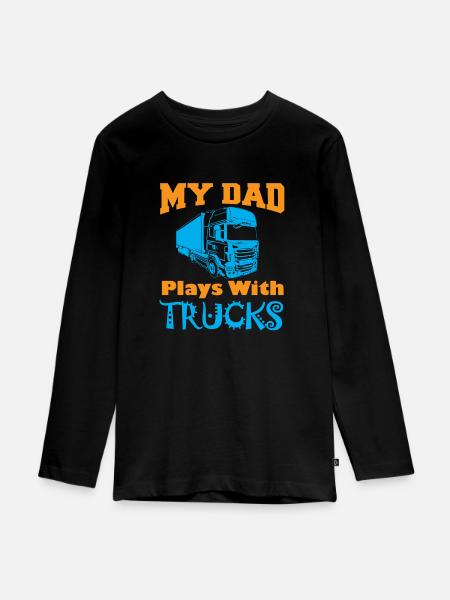 Kinder Geschenkidee LKW - Teenager Premium Bio Langarmshirt - Schwarz