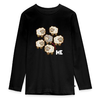Black sheep - me - different - unusual - Teenager Premium Organic Long Sleeve Shirt - black - Front - AI Model Kid Female (0cm)