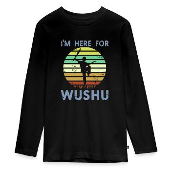 Je suis ici à cause du Wushu - T-shirt manches longues Premium Ado - noir - Devant - AI Model Kid Female (0cm)