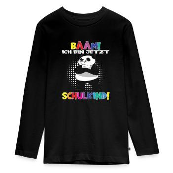 Bääm! Ich Bin Jetzt Schulkind Einschulung - Teenager Premium Bio Langarmshirt - Schwarz - Vorne - AI Model Kid Female (0cm)