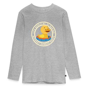 Rubber ducky rubber ducky duck lovers bathroom - Teenager Premium Organic Long Sleeve Shirt - heather grey - Front
