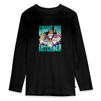 Garden Gnomes Gnome Lover Funny Gnome Gardening - Teenager Premium Organic Long Sleeve Shirt - black - Front - AI Model Kid Female (0cm)