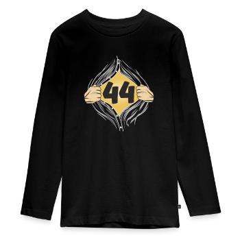 44 HEMD AUFZIEHEN - Teenager Premium Bio Langarmshirt - Schwarz - Vorne - AI Model Kid Female (0cm)