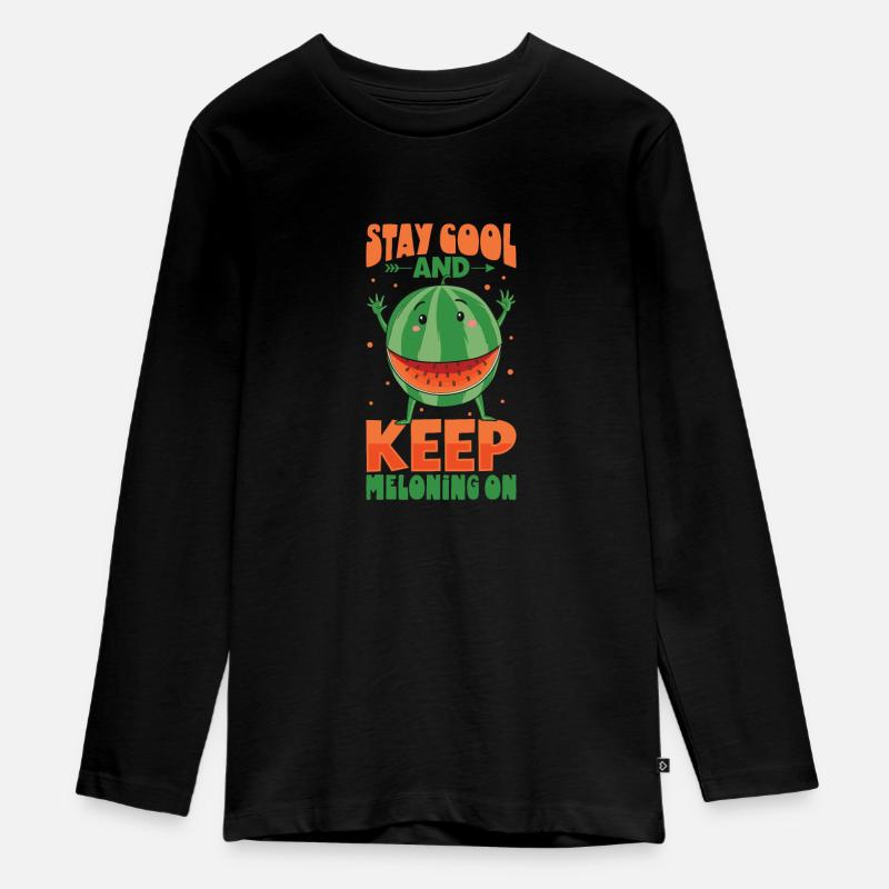 Pastèque Funny Fruit Drôle de dicton - T-shirt manches longues Premium Ado - noir