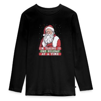 Mental Health Christmas Anti-Christmas - Teenager Premium Organic Long Sleeve Shirt - black - Front - AI Model Kid Female (0cm)
