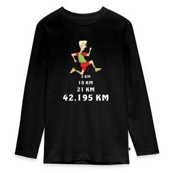 JOGGEN - Teenager Premium Bio Langarmshirt - Schwarz - Vorne - AI Model Kid Female (0cm)