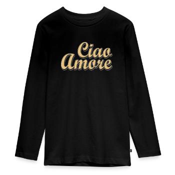Ciao Amore - T-shirt manches longues Premium Ado - noir - Devant - AI Model Kid Female (0cm)