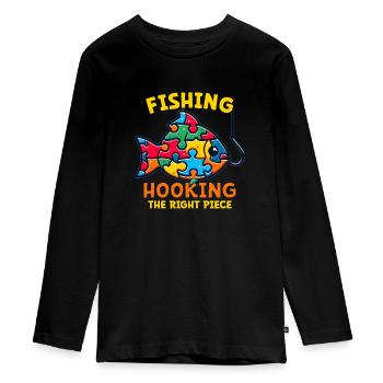 Puzzle Lover Jigzaw Puzzle Board Game Puzzler - Teenager Premium Organic Long Sleeve Shirt - black - Front - AI Model Kid Female (0cm)