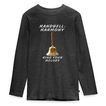 HARMONIE DE CLOCHE - T-shirt manches longues Premium Ado - anthracite chiné - Devant - AI Model Kid Female (0cm)