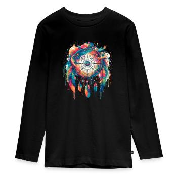 Attrape-rêves Attrape-rêves spirituel bohème - T-shirt manches longues Premium Ado - noir - Devant - AI Model Kid Female (0cm)