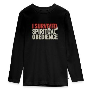 Former religious community survivors - Teenager Premium Organic Long Sleeve Shirt - black - Front - AI Model Kid Female (0cm)