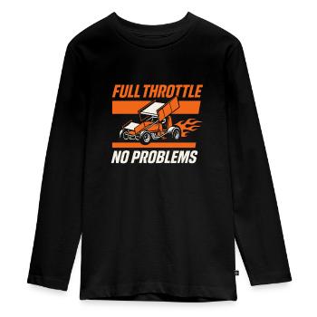 Sprint Car Racing Dirt Track Speed Oval Race - Teenager Premium Organic Long Sleeve Shirt - black - Front - AI Model Kid Female (0cm)