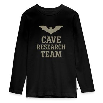 Speleology Cave Science Caving Student Geology - Teenager Premium Organic Long Sleeve Shirt - black - Front - AI Model Kid Female (0cm)