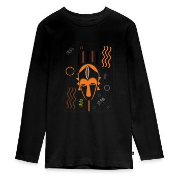 TALISMAN PESHE Mask, Fun T-shirt - Teenager Premium Organic Long Sleeve Shirt - black - Front - AI Model Kid Female (0cm)