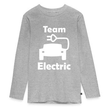 Team Electric - Teenager Premium Organic Long Sleeve Shirt - heather grey - Front