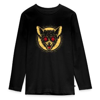 Wilder Blick - Teenager Premium Bio Langarmshirt - Schwarz - Vorne - AI Model Kid Female (0cm)