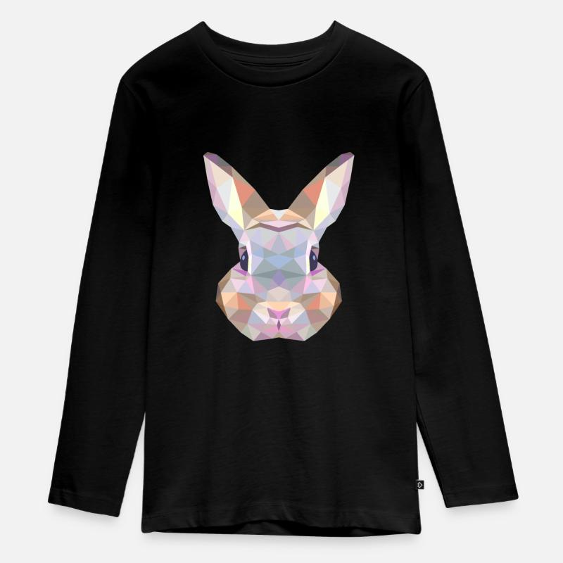 Lapin Polygone - T-shirt manches longues Premium Ado - noir