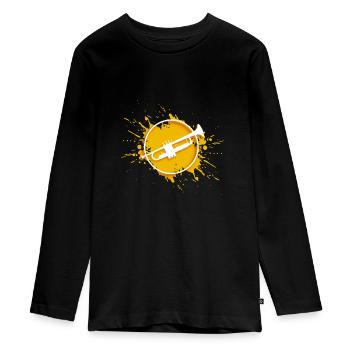 trompette - T-shirt manches longues Premium Ado - noir - Devant - AI Model Kid Female (0cm)